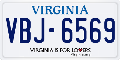 VA license plate VBJ6569