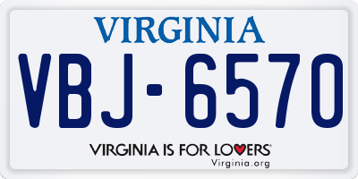 VA license plate VBJ6570