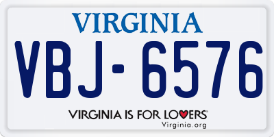 VA license plate VBJ6576
