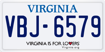 VA license plate VBJ6579