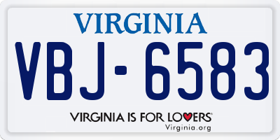 VA license plate VBJ6583