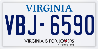 VA license plate VBJ6590
