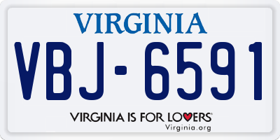 VA license plate VBJ6591