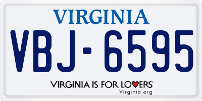 VA license plate VBJ6595