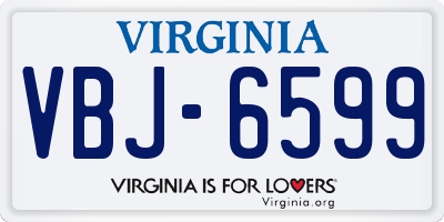 VA license plate VBJ6599