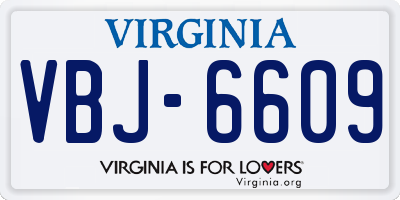 VA license plate VBJ6609