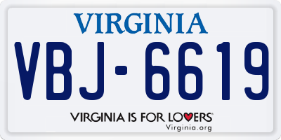 VA license plate VBJ6619