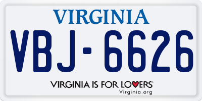 VA license plate VBJ6626
