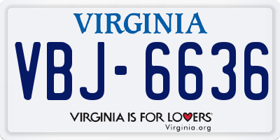 VA license plate VBJ6636