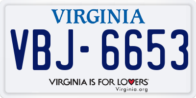 VA license plate VBJ6653
