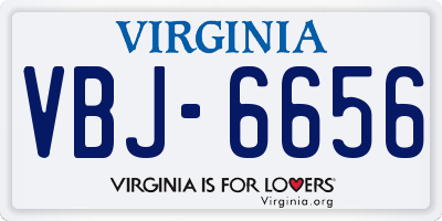 VA license plate VBJ6656