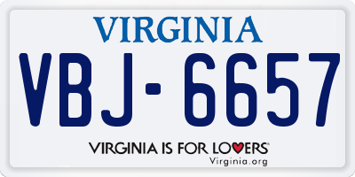 VA license plate VBJ6657