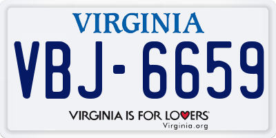 VA license plate VBJ6659