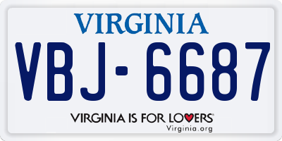VA license plate VBJ6687