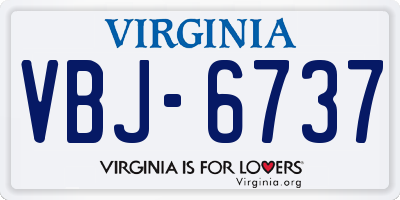 VA license plate VBJ6737