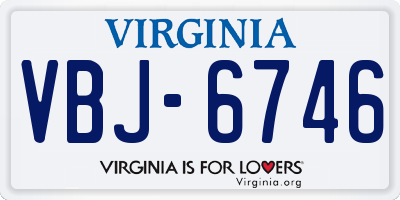 VA license plate VBJ6746