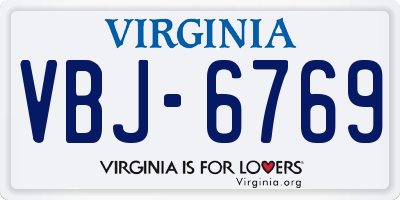 VA license plate VBJ6769
