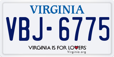 VA license plate VBJ6775