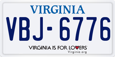 VA license plate VBJ6776