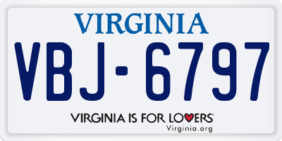 VA license plate VBJ6797