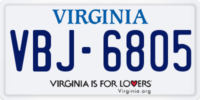 VA license plate VBJ6805