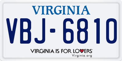VA license plate VBJ6810
