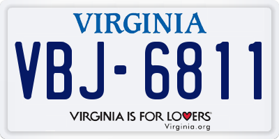 VA license plate VBJ6811