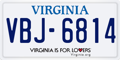 VA license plate VBJ6814