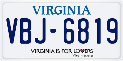 VA license plate VBJ6819