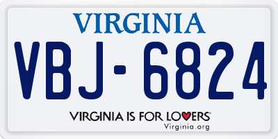 VA license plate VBJ6824