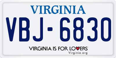 VA license plate VBJ6830