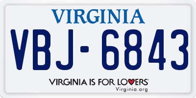 VA license plate VBJ6843