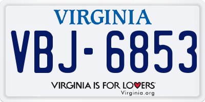 VA license plate VBJ6853