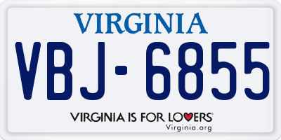 VA license plate VBJ6855