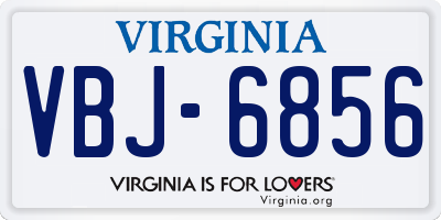 VA license plate VBJ6856