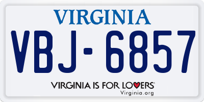 VA license plate VBJ6857