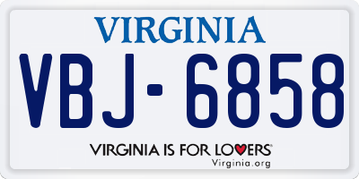 VA license plate VBJ6858