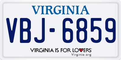 VA license plate VBJ6859