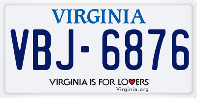 VA license plate VBJ6876