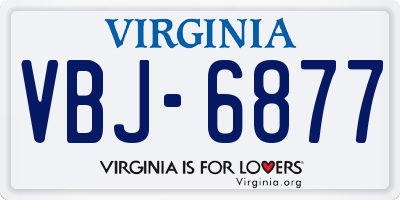 VA license plate VBJ6877