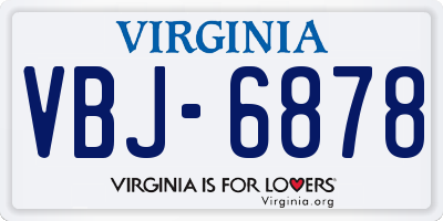 VA license plate VBJ6878