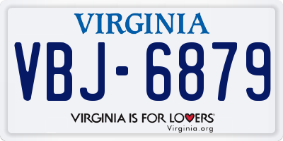 VA license plate VBJ6879