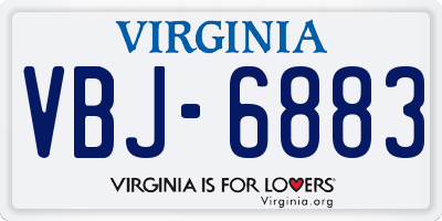 VA license plate VBJ6883