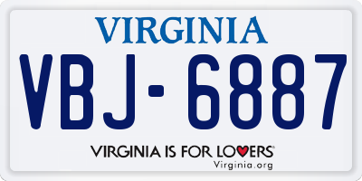 VA license plate VBJ6887