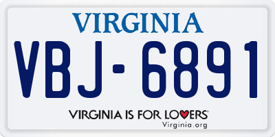 VA license plate VBJ6891
