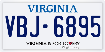 VA license plate VBJ6895