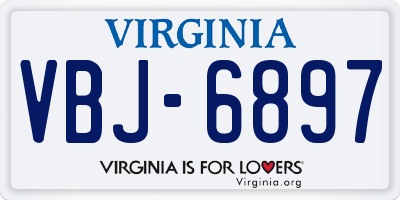 VA license plate VBJ6897