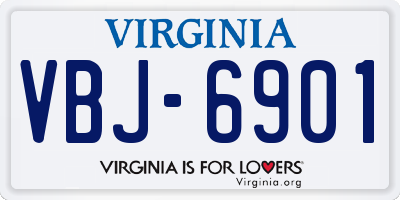 VA license plate VBJ6901