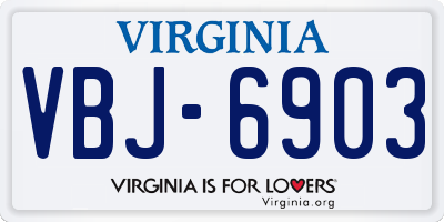 VA license plate VBJ6903