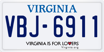 VA license plate VBJ6911